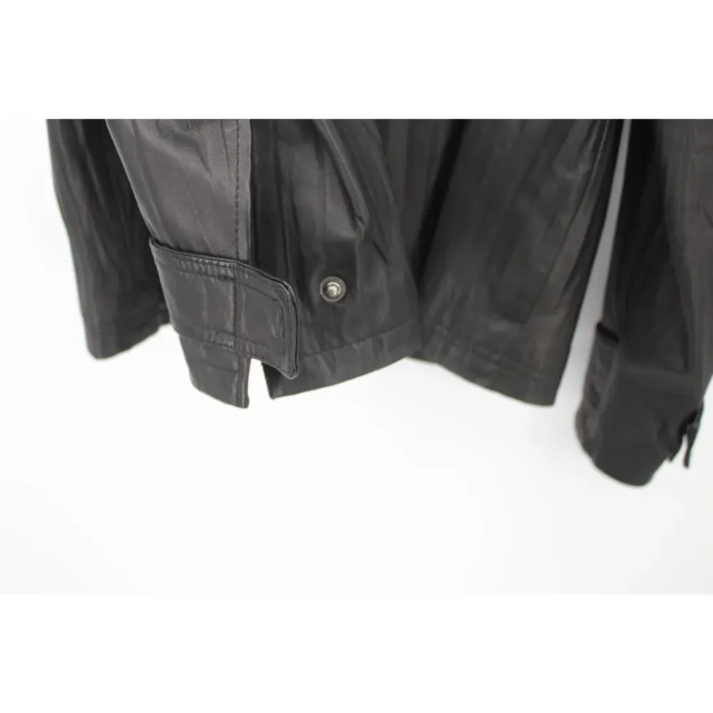 Murano Men’s Genuine Lambskin Leather Size Medium Black Textured